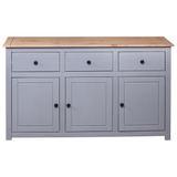 vidaXL Sideboard Gray 53.1"x15.7"x31.5" Solid Pinewood Panama Range