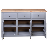 vidaXL Sideboard Gray 53.1"x15.7"x31.5" Solid Pinewood Panama Range