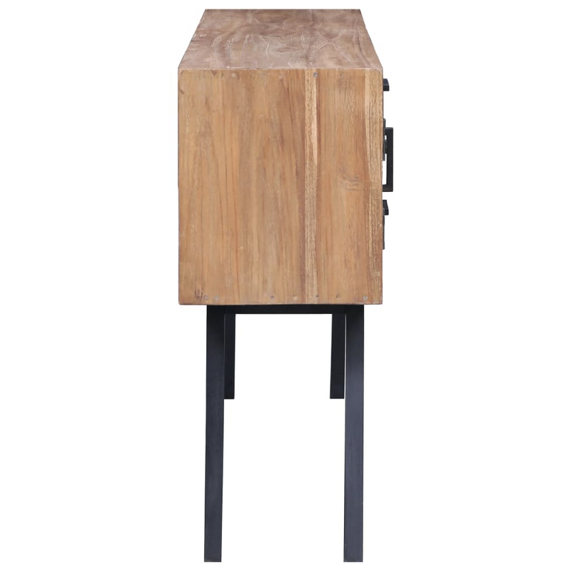 vidaXL Side Cabinet 55.1"x11.8"x29.5" Solid Teak