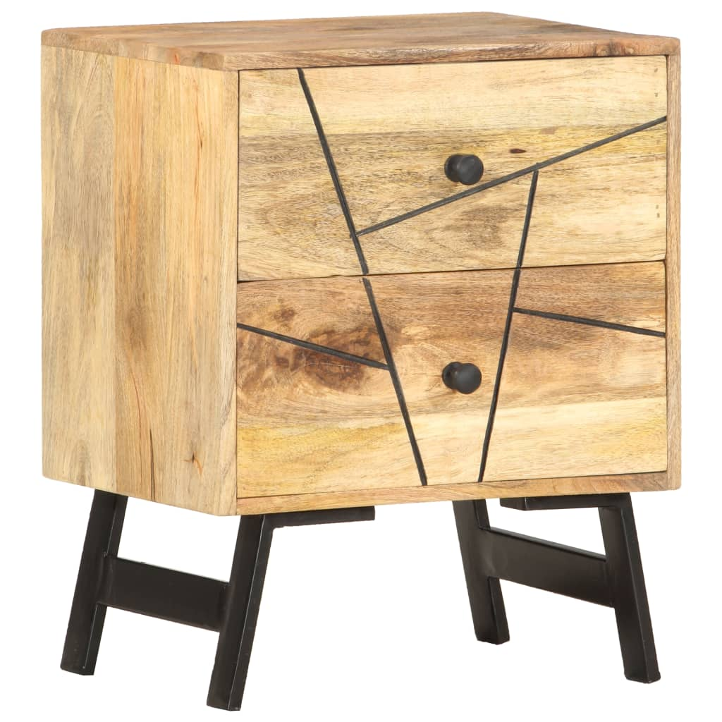 vidaXL Bedside Cabinet 15.7"x11.8"x19.7" Solid Mango Wood