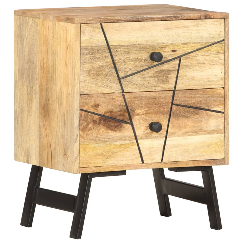 vidaXL Bedside Cabinet 15.7"x11.8"x19.7" Solid Mango Wood