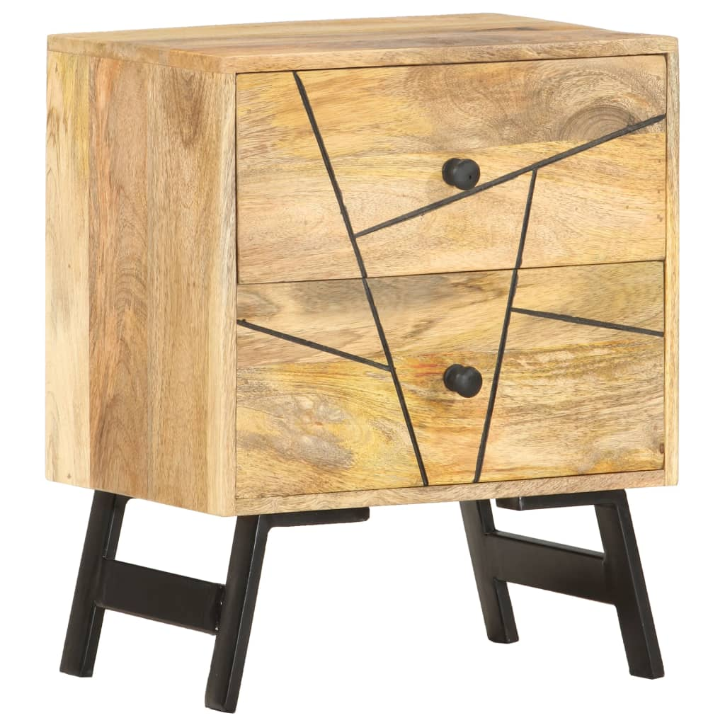 vidaXL Bedside Cabinet 15.7"x11.8"x19.7" Solid Mango Wood