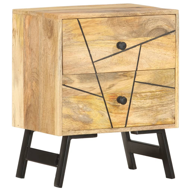 vidaXL Bedside Cabinet 15.7"x11.8"x19.7" Solid Mango Wood