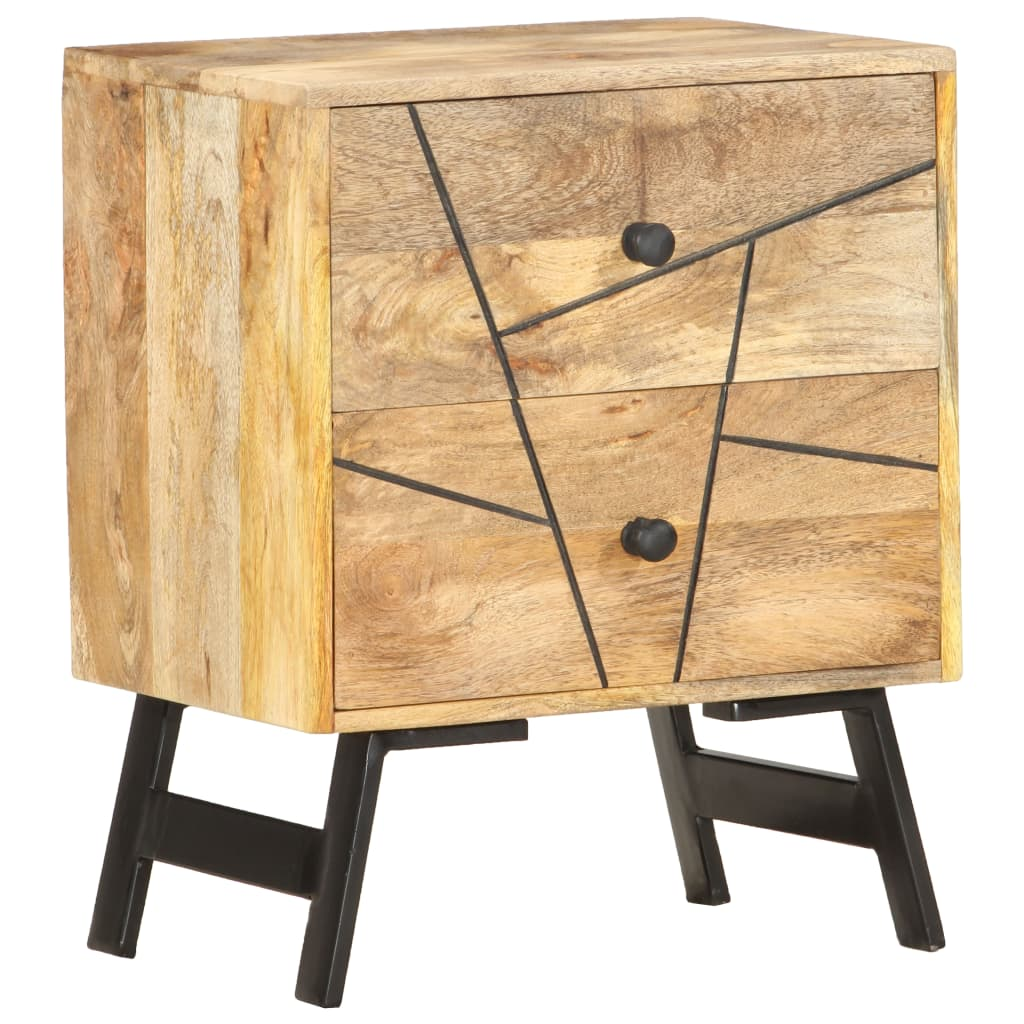 vidaXL Bedside Cabinet 15.7"x11.8"x19.7" Solid Mango Wood