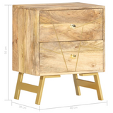vidaXL Bedside Cabinet 15.7"x11.8"x19.7" Solid Mango Wood