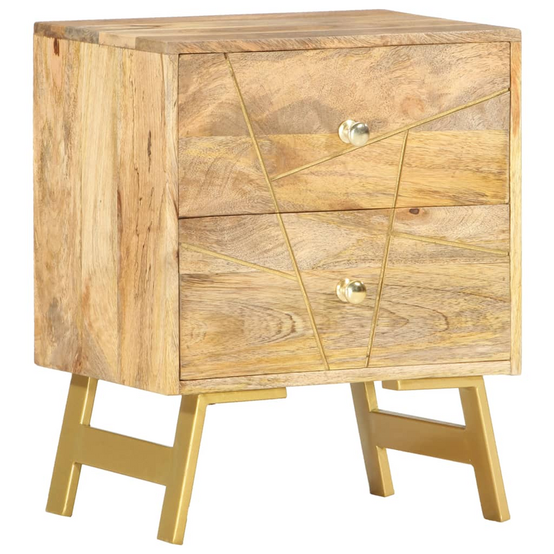 vidaXL Bedside Cabinet 15.7"x11.8"x19.7" Solid Mango Wood