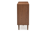 Harlow Mid-century Modern Scandinavian Style White and Walnut Wood 6-drawer Storage Dresser "Walnut" Brown/White