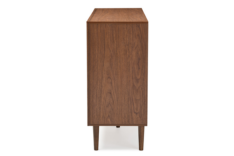 Harlow Mid-century Modern Scandinavian Style White and Walnut Wood 6-drawer Storage Dresser "Walnut" Brown/White