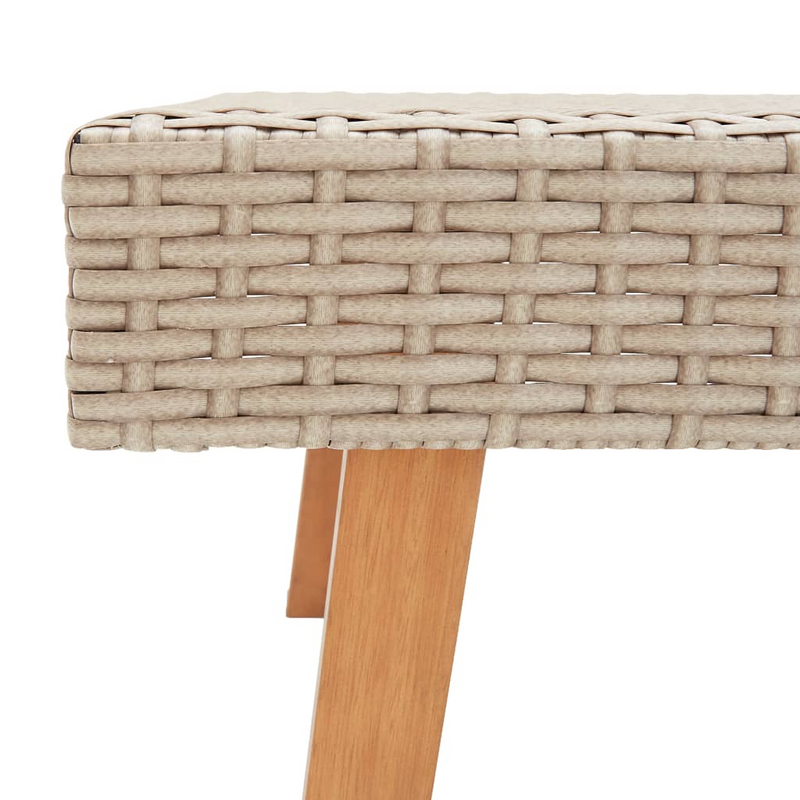 vidaXL Patio Coffee Table Poly Rattan Beige