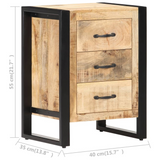 vidaXL Bedside Cabinet 15.7"x13.8"x21.7" Solid Mango Wood