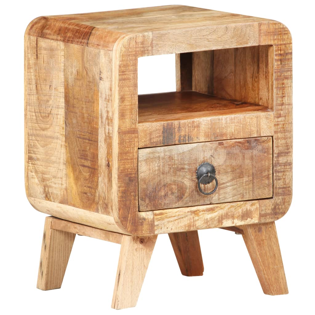 vidaXL Bedside Cabinet 11.8"x11.8"x16.1" Rough Mango Wood