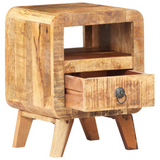 vidaXL Bedside Cabinet 11.8"x11.8"x16.1" Rough Mango Wood