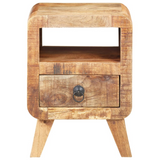 vidaXL Bedside Cabinet 11.8"x11.8"x16.1" Rough Mango Wood