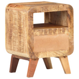 vidaXL Bedside Cabinet 11.8"x11.8"x16.1" Rough Mango Wood
