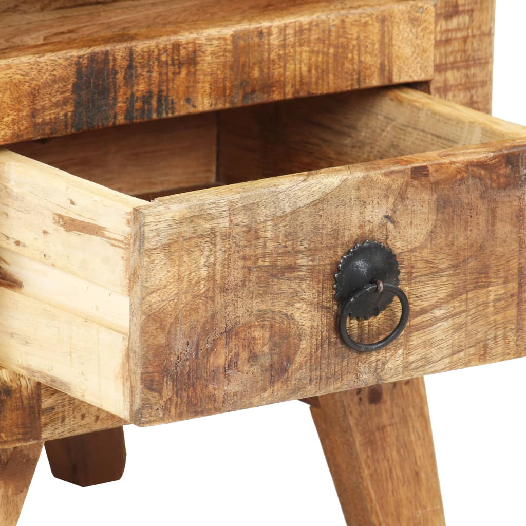vidaXL Bedside Cabinet 11.8"x11.8"x16.1" Rough Mango Wood