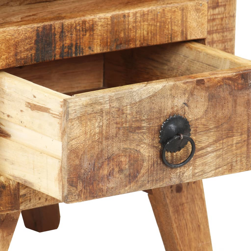 vidaXL Bedside Cabinet 11.8"x11.8"x16.1" Rough Mango Wood