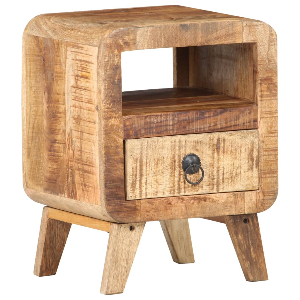 vidaXL Bedside Cabinet 11.8"x11.8"x16.1" Rough Mango Wood