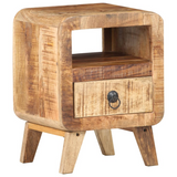 vidaXL Bedside Cabinet 11.8"x11.8"x16.1" Rough Mango Wood