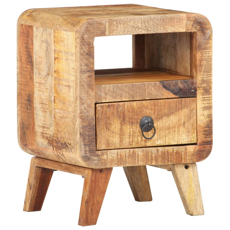 vidaXL Bedside Cabinet 11.8"x11.8"x16.1" Rough Mango Wood