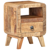 vidaXL Bedside Cabinet 11.8"x11.8"x16.1" Rough Mango Wood