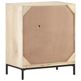 vidaXL Sideboard 23.6"x13.8"x27.6" Solid Mango Wood and Natural Cane