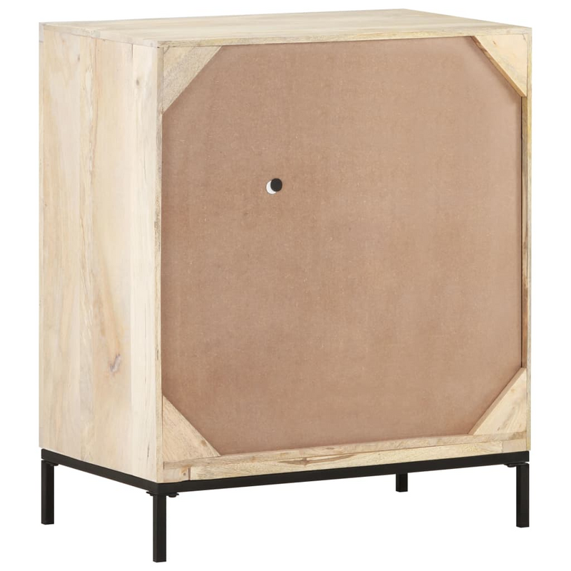 vidaXL Sideboard 23.6"x13.8"x27.6" Solid Mango Wood and Natural Cane