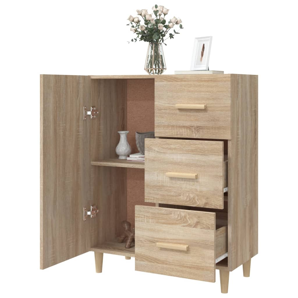 vidaXL Sideboard Sonoma Oak 27.4"x13.4"x35.4" Engineered Wood