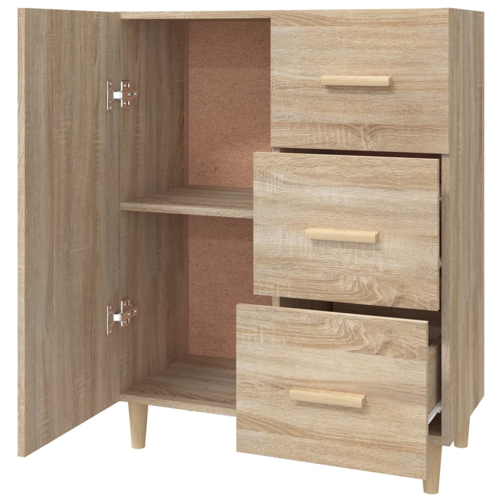 vidaXL Sideboard Sonoma Oak 27.4"x13.4"x35.4" Engineered Wood