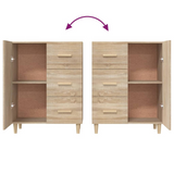 vidaXL Sideboard Sonoma Oak 27.4"x13.4"x35.4" Engineered Wood