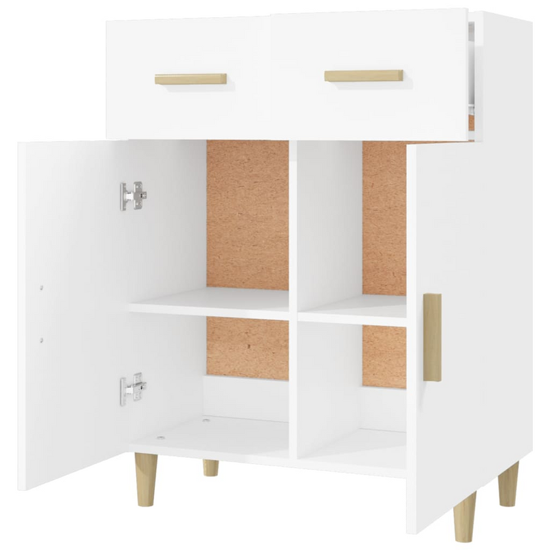 vidaXL Sideboard White 27.4"x13.4"x35" Engineered Wood