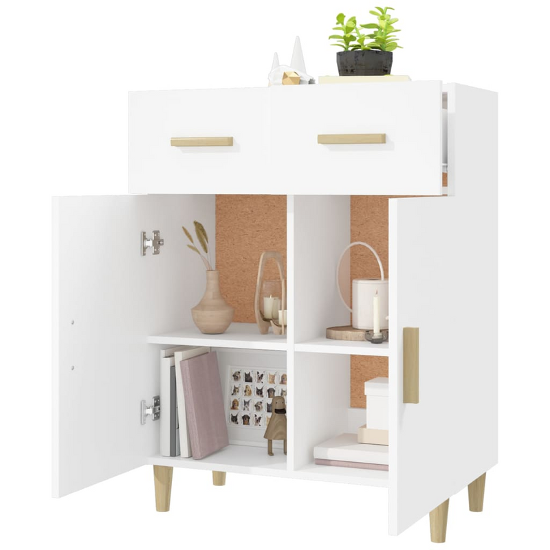 vidaXL Sideboard White 27.4"x13.4"x35" Engineered Wood