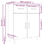 vidaXL Sideboard White 27.4"x13.4"x35" Engineered Wood
