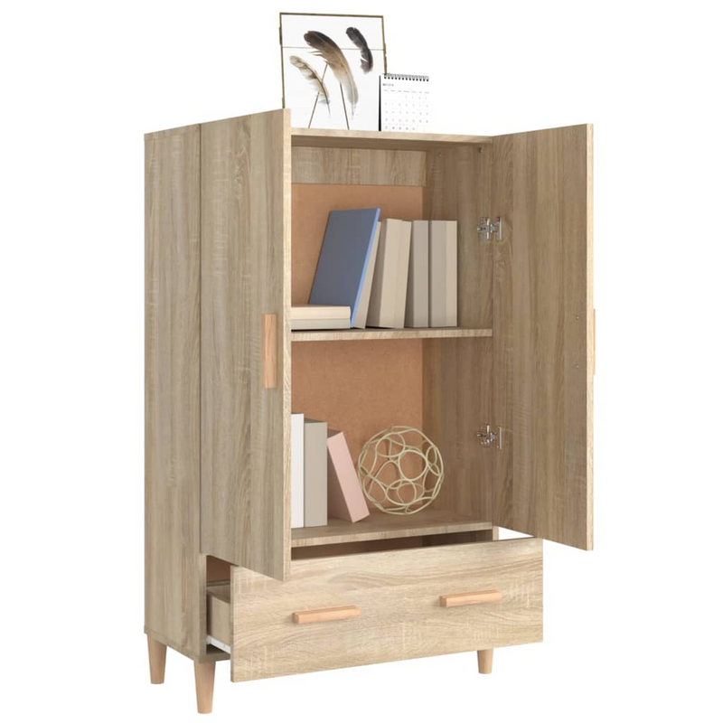 vidaXL Highboard Sonoma Oak 27.6"x12.2"x45.3" Engineered Wood