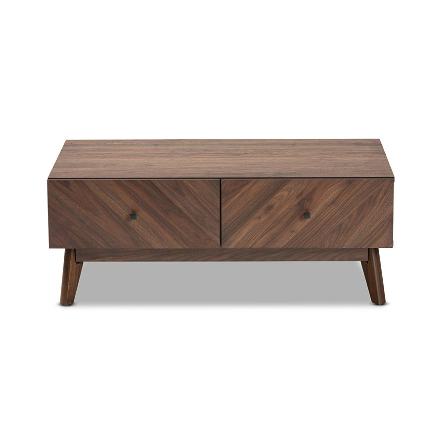 Baxton Studio Hartman Mid-Century Modern Walnut Brown Finished Wood Coffee Table