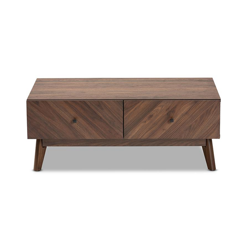 Baxton Studio Hartman Mid-Century Modern Walnut Brown Finished Wood Coffee Table