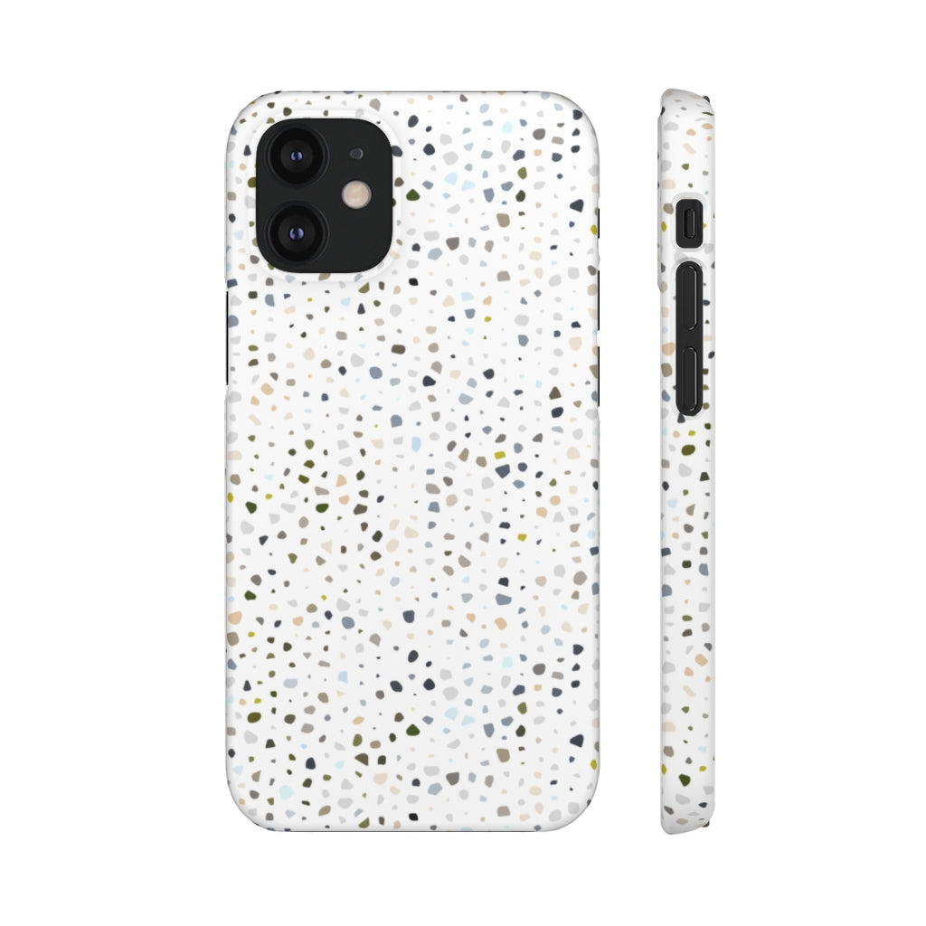White Terrazzo Phone Case