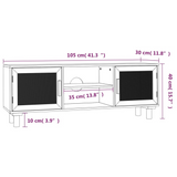 vidaXL TV Cabinet Brown 41.3"x11.8"x15.7" Solid Wood Pine&Natural Rattan