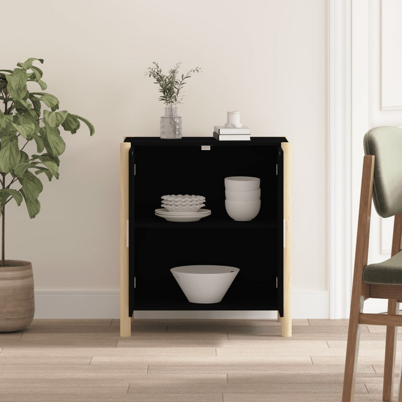 vidaXL Sideboard Black 24.4"x15"x27.6" Engineered Wood