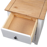 vidaXL Bedside Cabinet White 18.1"x15.7"x22.4" Pinewood Panama Range