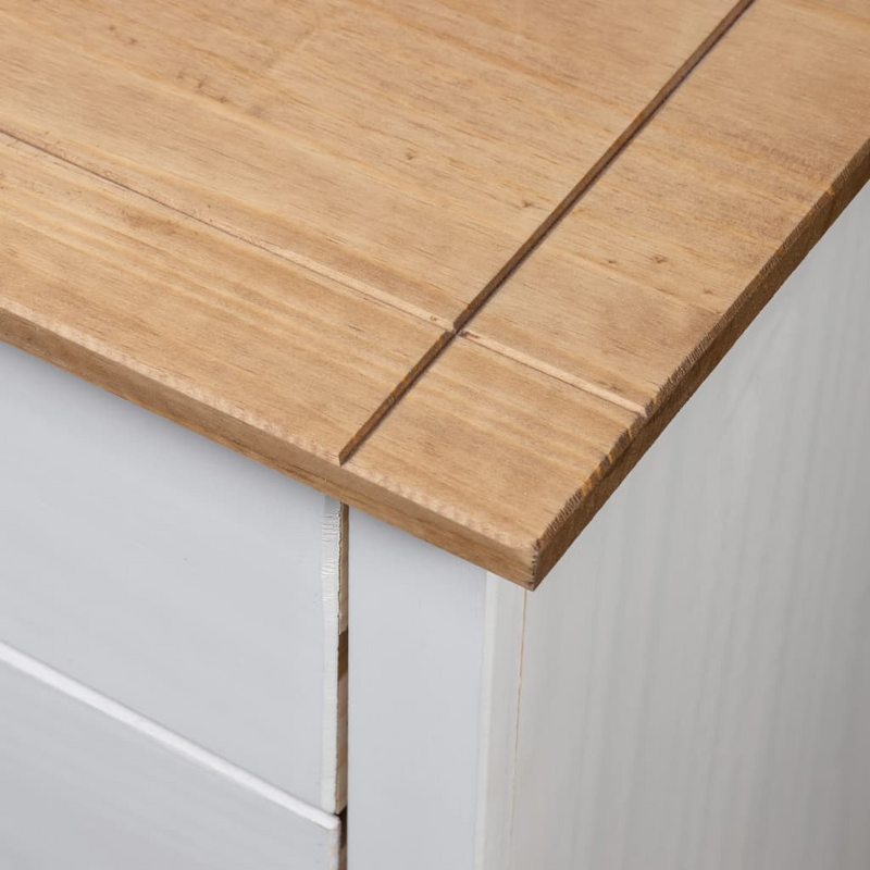vidaXL Bedside Cabinet White 18.1"x15.7"x22.4" Pinewood Panama Range