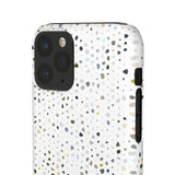 White terrazzo phone case, modern phone case, cute phone case, minimalist phone case, abstract phone case, phone cases, iphone cases, iphone, boho phone case, cute phone cases, geometric phone case, phone case ideas, iphone case, terrazzo phone case, accessories aesthetic, aesthetic phone, apple products, boho style phone case, snap case, cell phone cases, cute geometric phone case, teen phone cases, best cell phone cases, trendy cases, iPhone phone case, samsung cases, trendy phone case