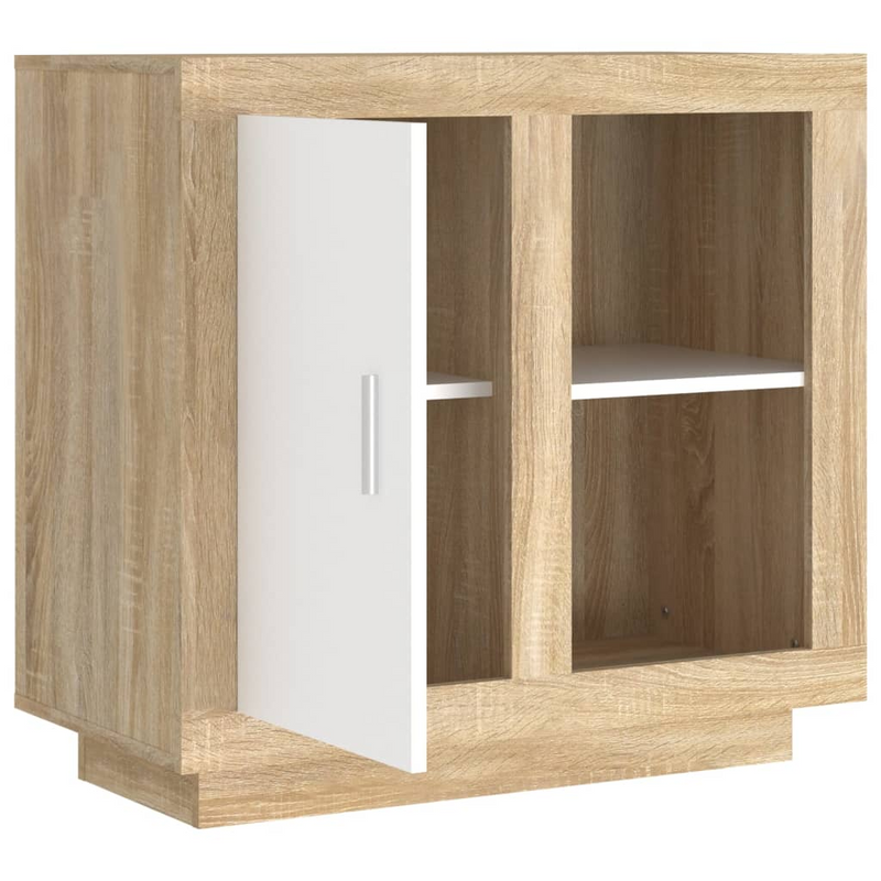 vidaXL Sideboard White and Sonoma Oak 31.5"x15.7"x29.5"