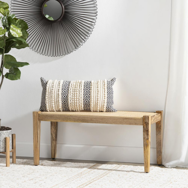 Elena Eyelet Cane Bench