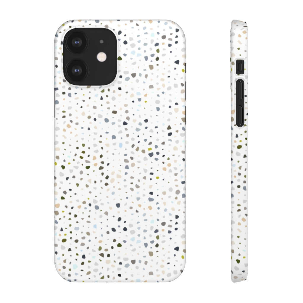 White Terrazzo Phone Case