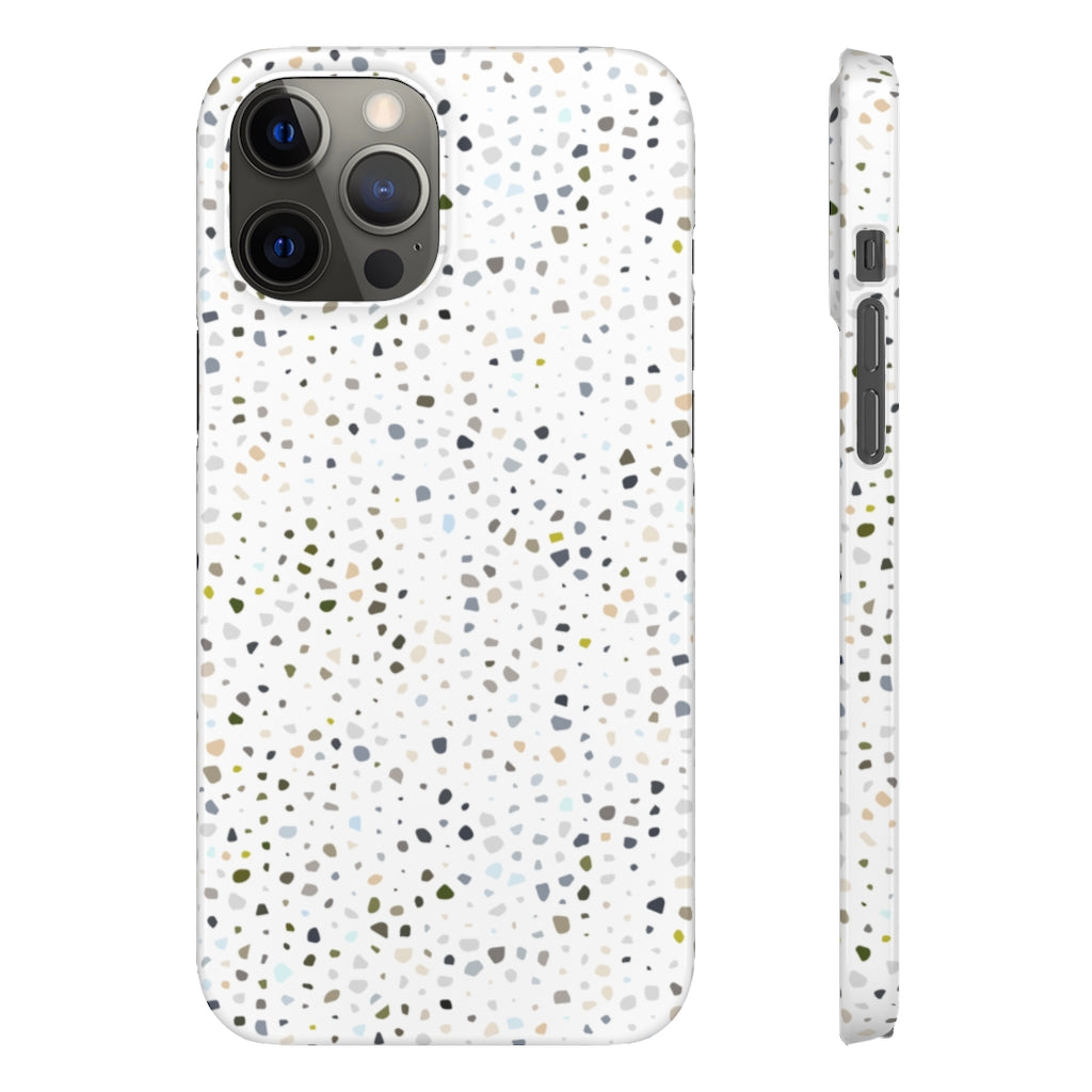 White Terrazzo Phone Case