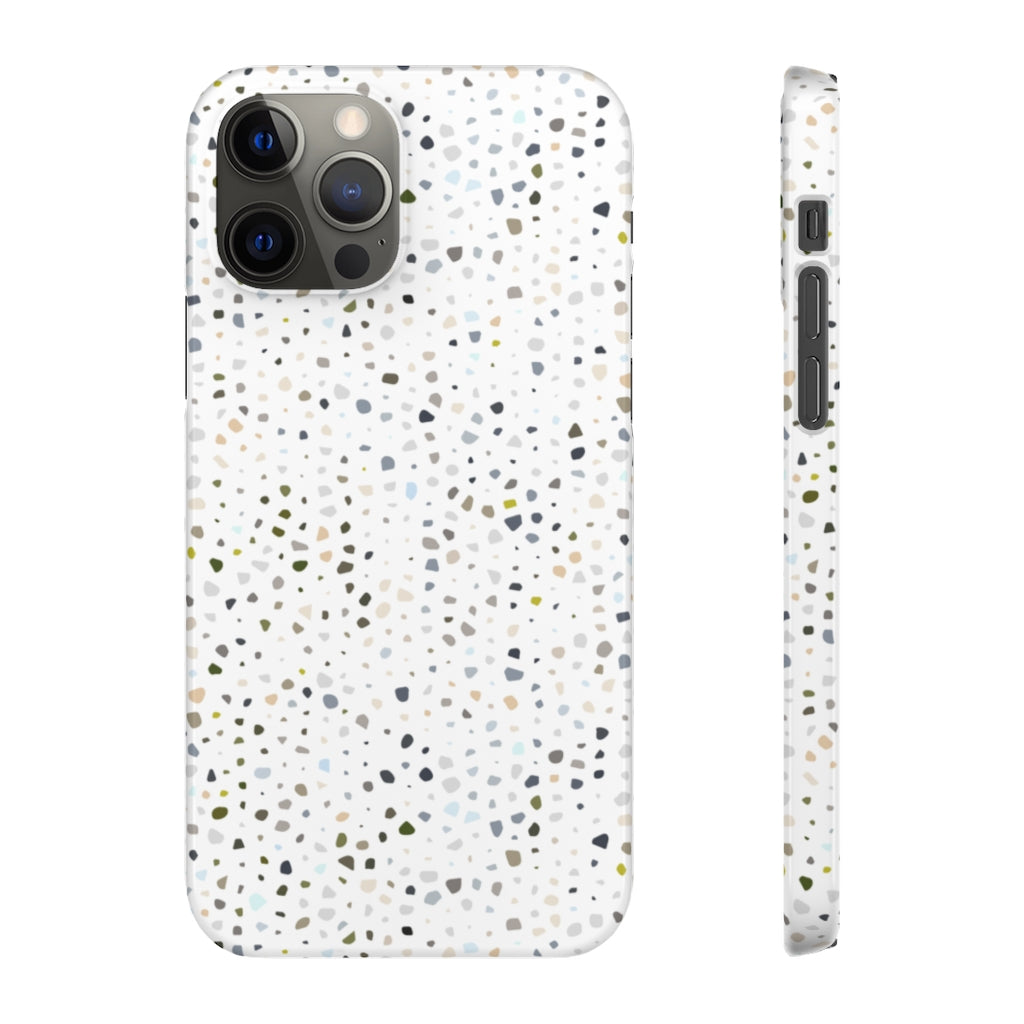 White Terrazzo Phone Case