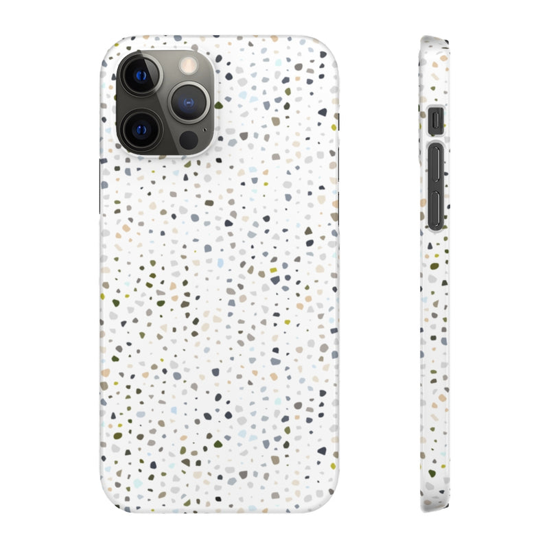 White Terrazzo Phone Case