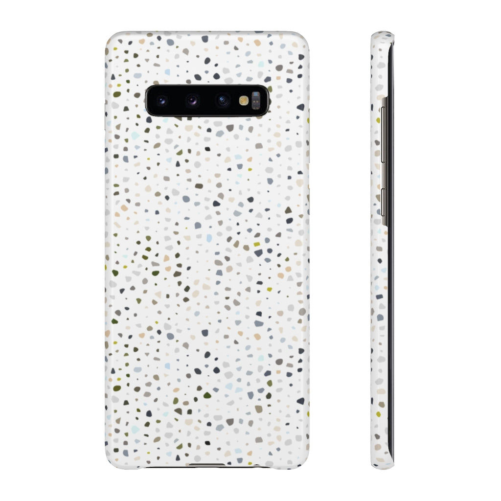 White Terrazzo Phone Case