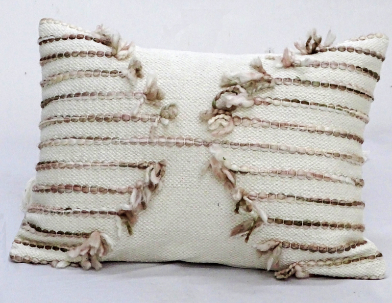 Pink 14" X 20" Embroided Throw Pillow