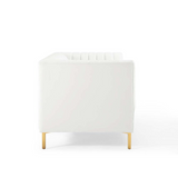 Shift Channel Tufted Performance Velvet Sofa - White EEI-4132-WHI